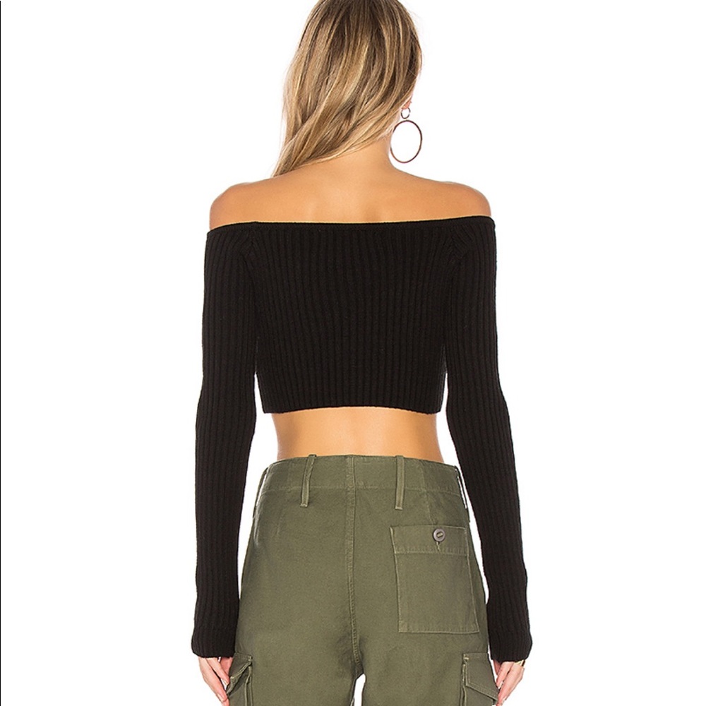 Lovers + Friends Bells Crop Sweater in Black - Picture 3 of 9